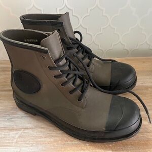 HUNTER Men's Waterproof Rubber Boots - Olive Green /Black